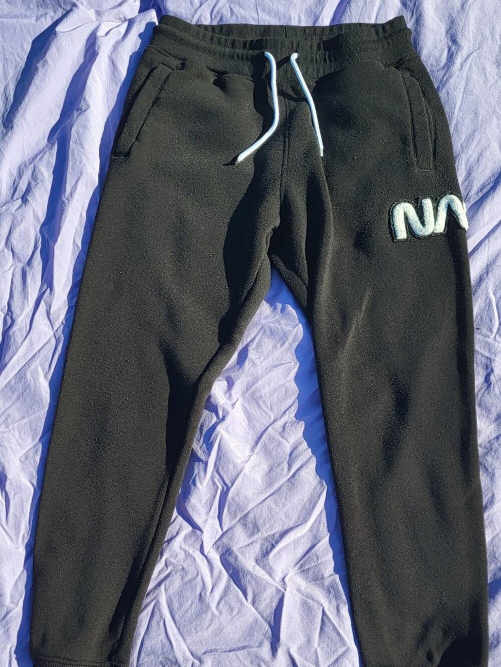 Southpole Sweatpants Men's Medium Black NASA Joggers Drawstring Streetwear